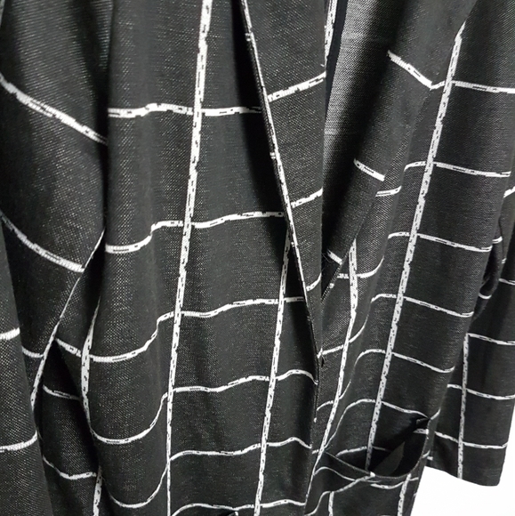 -GONE- Black And Light Grey Check Long Jacket - Picture 3 of 3